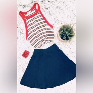 Navy Skater Skirt